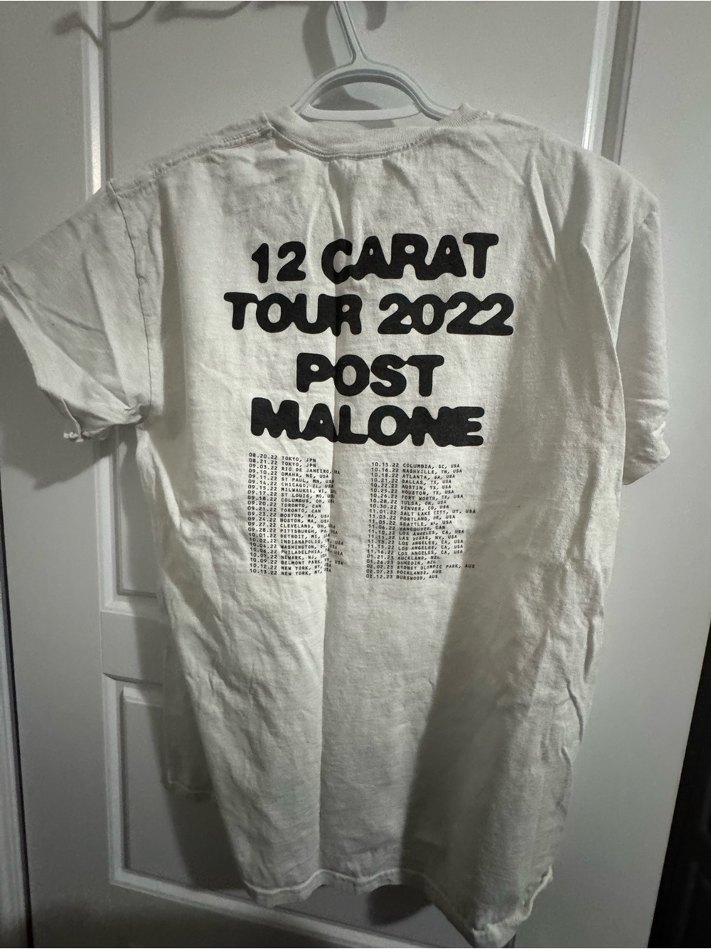 Post Malone 12 Carat Tour 2022 Tee - White with Black Print